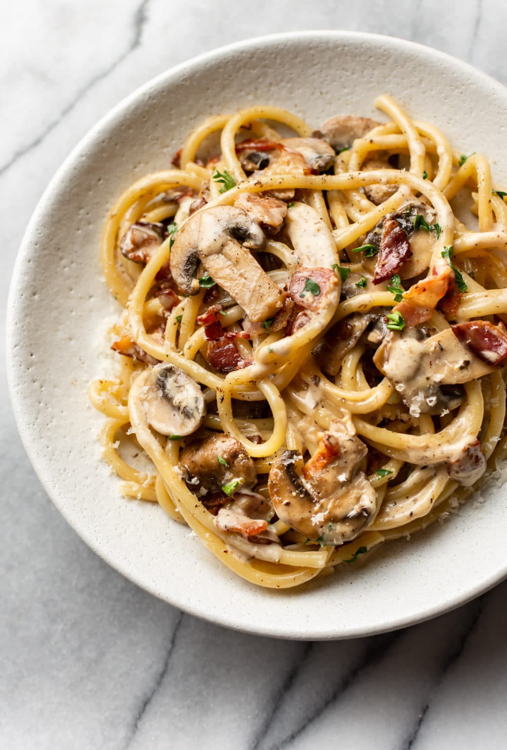 bacon mushroom pasta 1 1039x1536 1 Creamy Pasta Recipes