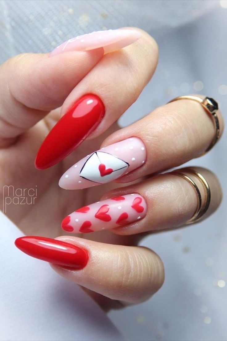 e384d0c063a7e75867cb7ee43f1c5def Red Valentine's Day Nail Ideas