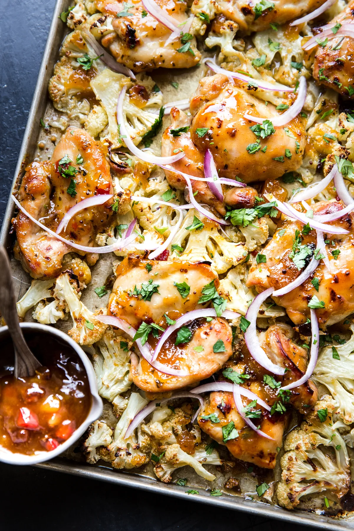 Mango Chutney Sheet Pan Chicken with Cauliflower 7