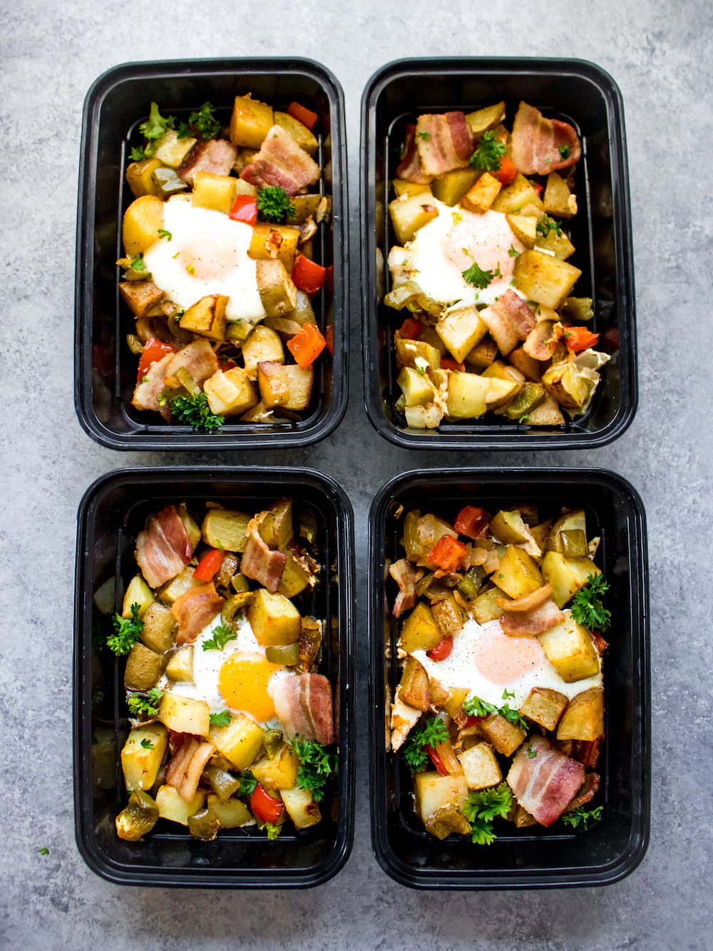 Sheet Pan Breakfast Hash and Eggs Multi Container Breakfast Meal Prep