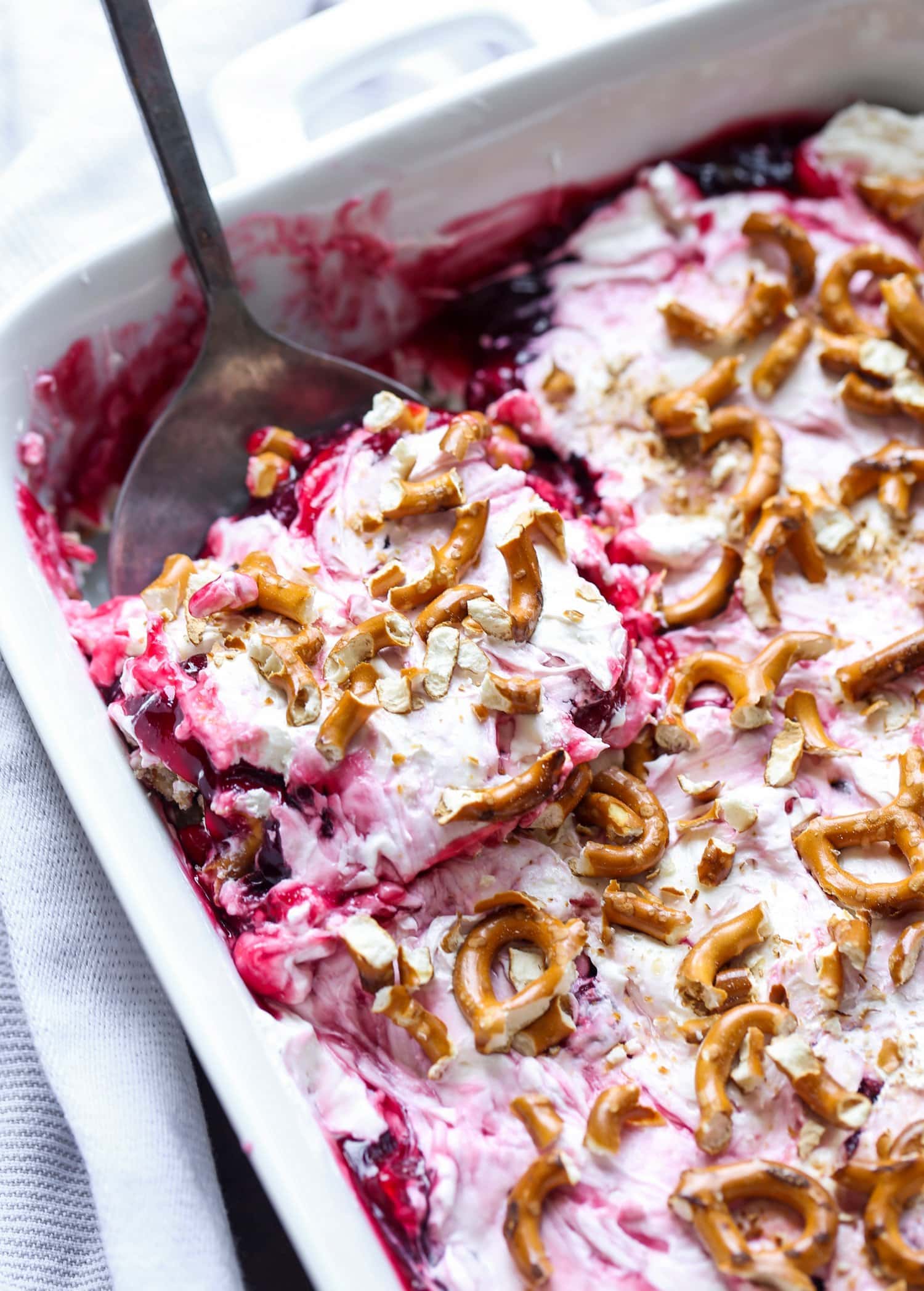 cherry pretzel dessert 9 No-Bake Dessert Ideas
