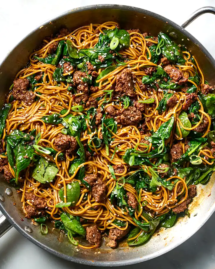 easy sesame noodles ground beef 791 vertical Ground Beef Recipes