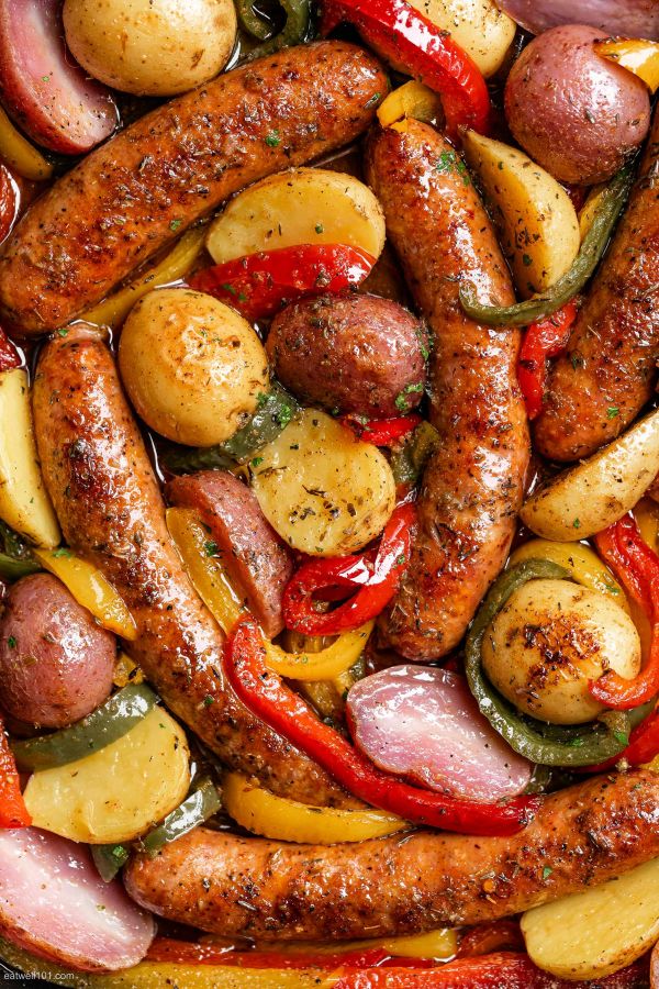 sausage and potato sheet pan dinner recipe 600x900 1
