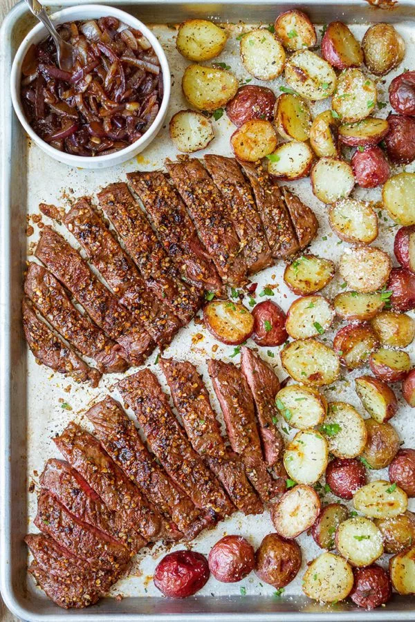 sheet pan steak recipe 600x900 1