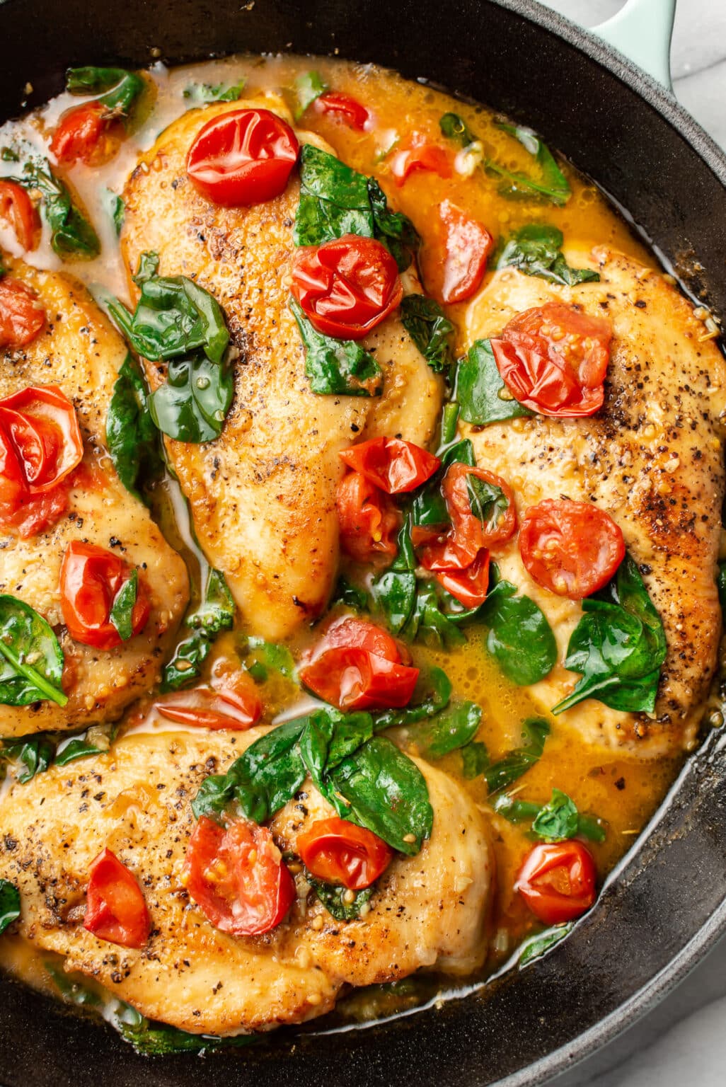 tomato spinach white wine chicken 71 1026x1536 1 30-Minute Dinners