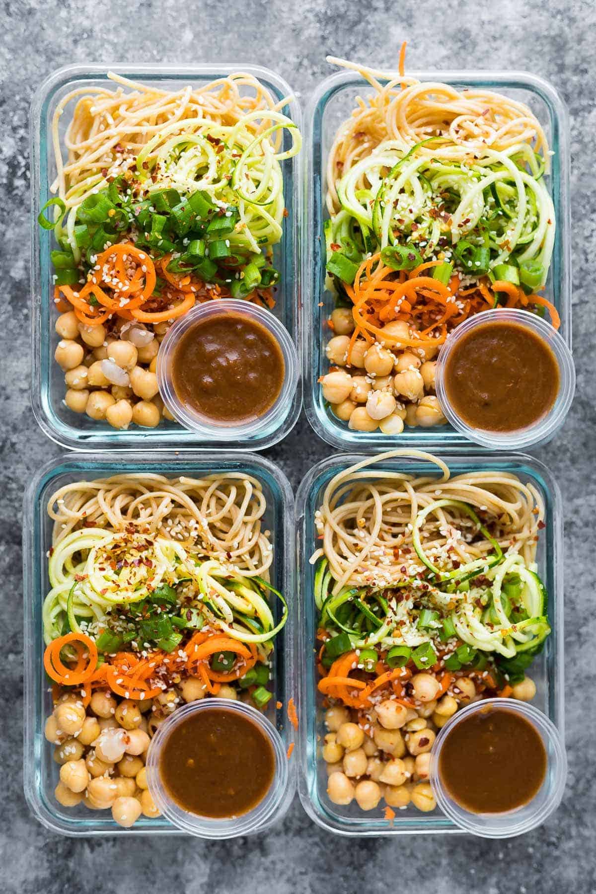 Cold Sesame Noodle Meal Prep Bowls Vegan Cold Lunch Ideas for Work