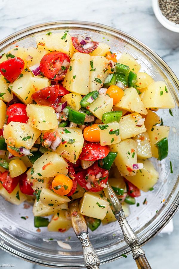 Easy Tomato Potato Salad Recipe 600x900 1 Cold Lunch Ideas for Work