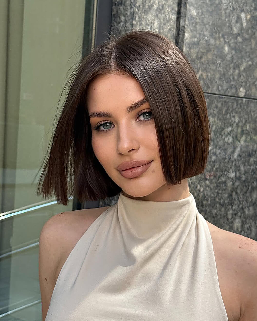 sleek chin length blunt bob hairstyle Haircut Ideas
