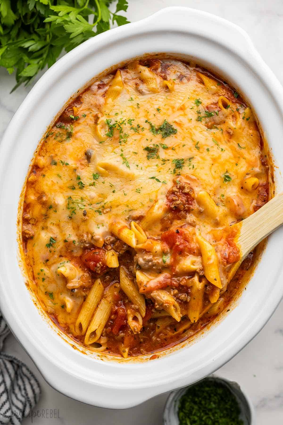 slow cooker baked ziti TRR 1200 12 of 37 Crockpot Recipes