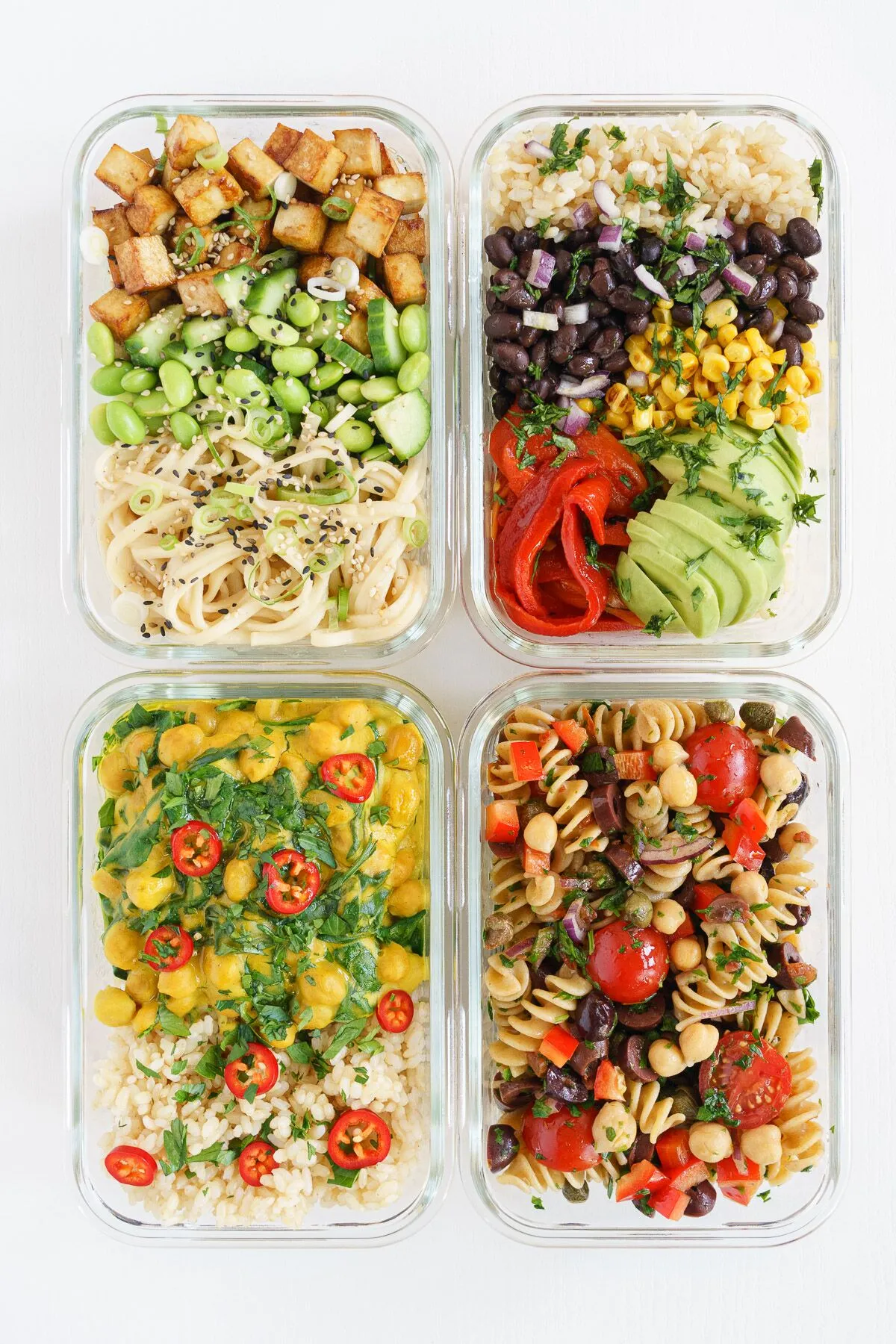 vegan meal prep bowls 5 Cold Lunch Ideas for Work