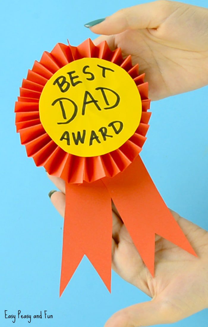 Fathers Day Craft DIY Paper Award Ribbon Father's Day Crafts for Kids