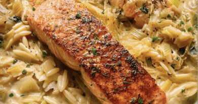 Creamy Salmon and Orzo