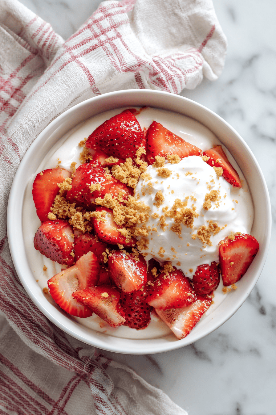 30 Yogurt Bowls You’ll Want to Make Every Single Day 88 30 Yogurt Bowls You’ll Want to Make Every Single Day yogurt bowl ideasviolet gray 86364 overhead upclose yogurt topped with sliced st c725cdbe b6ed 42a6 837a b94ceea3c1a8 Yogurt Bowls