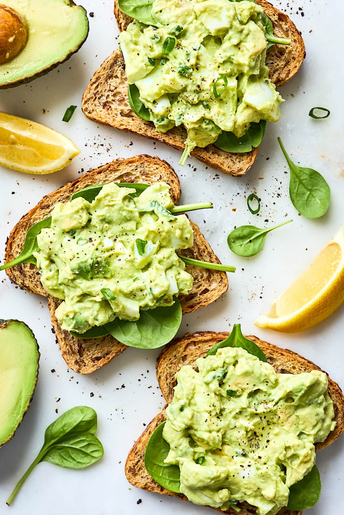 Avocado Egg Salad 2 Healthy Breakfast Sandwiches