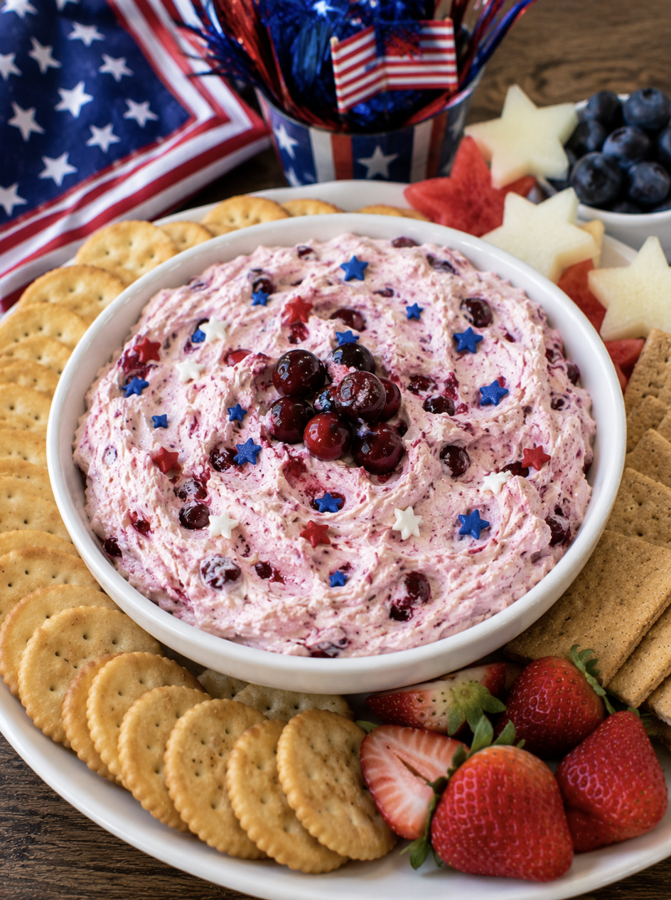 Cranberry Cream Cheese Spread 4th of July Appetizers
