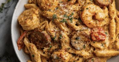 Creamy Cajun Shrimp & Sausage Pasta