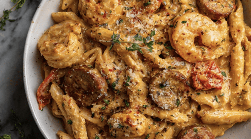 Creamy Cajun Shrimp & Sausage Pasta