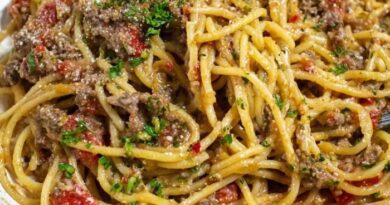 Creamy Italian Ground Beef Spaghetti