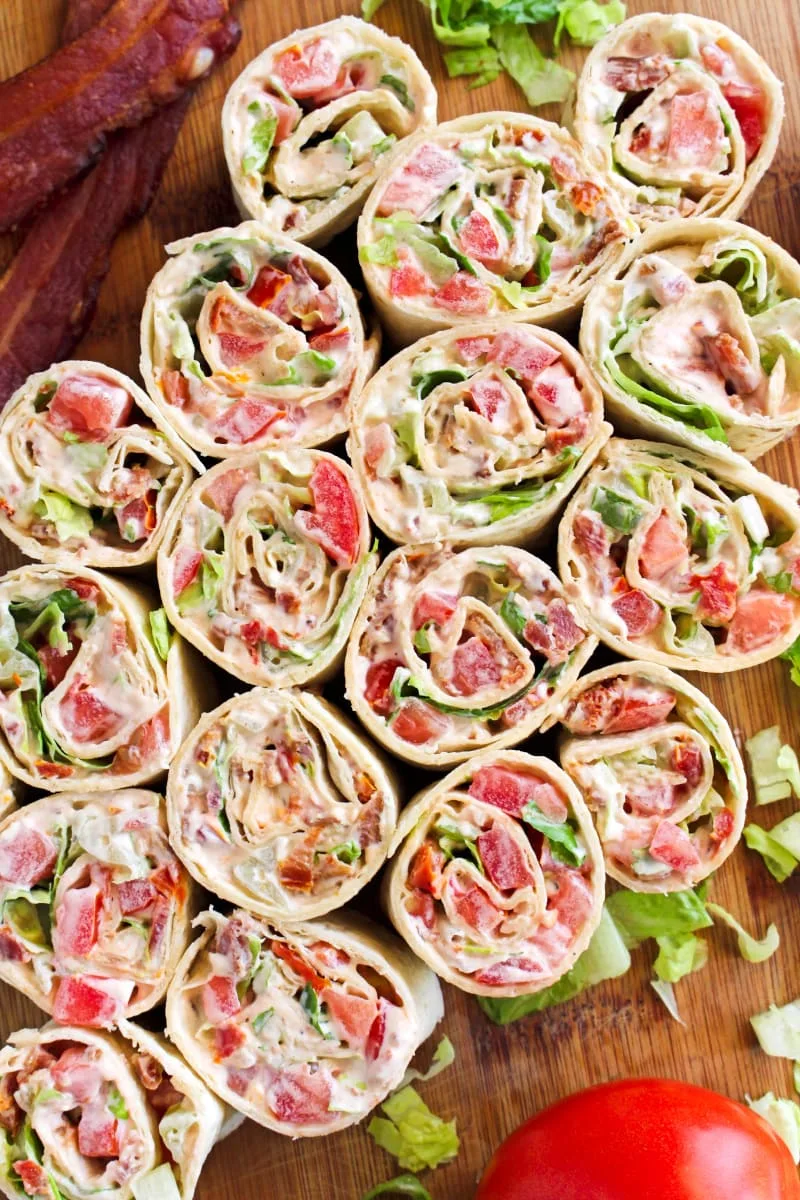 25 Pinwheel Recipes to try 45 25 Pinwheel Recipes to try bacon lettuce tomato pinwheels 2