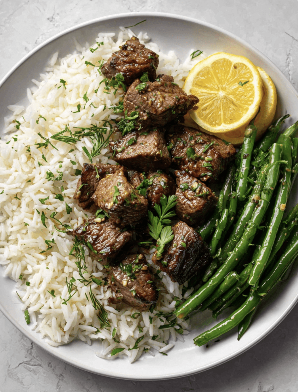 garlic steak bites1 Garlic Steak Bites and Rice
