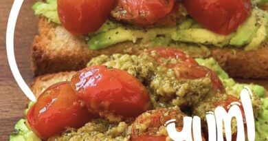 Pesto and Avocado Bruschetta