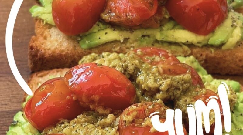 Pesto and Avocado Bruschetta