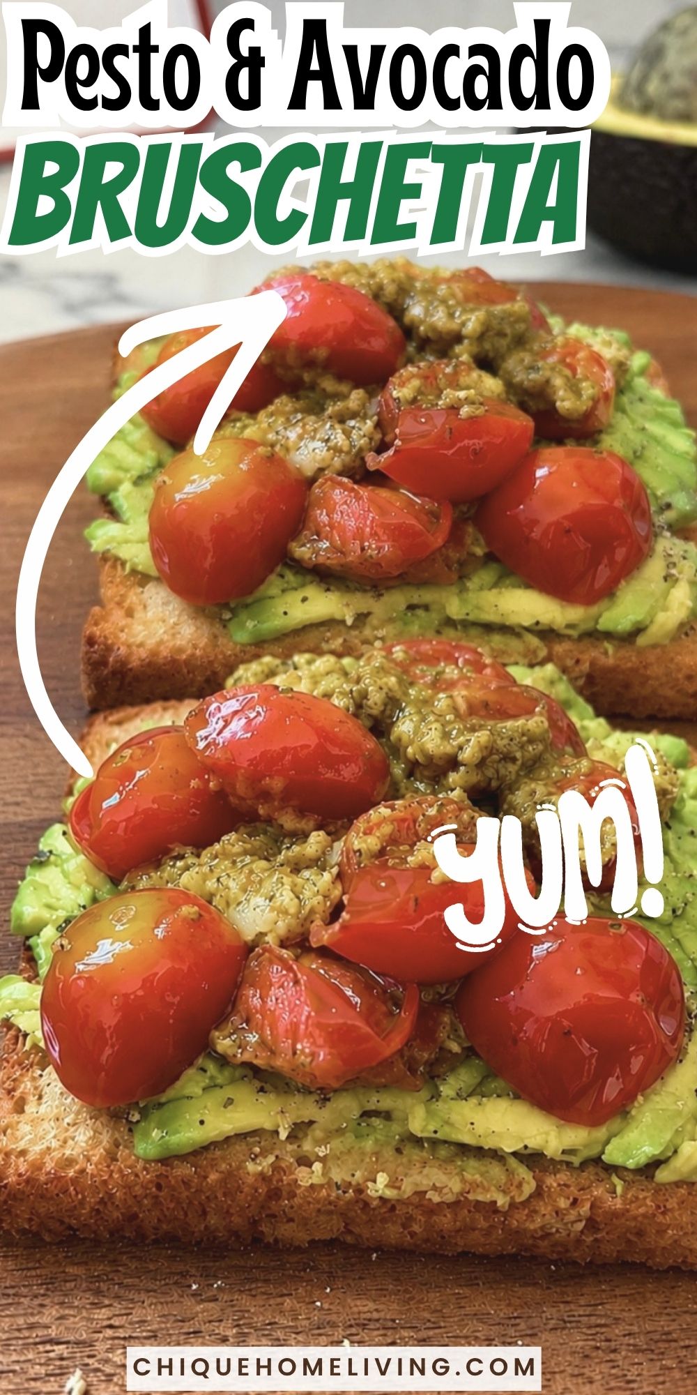 pesto and avocado bruschetta Pesto and Avocado Bruschetta