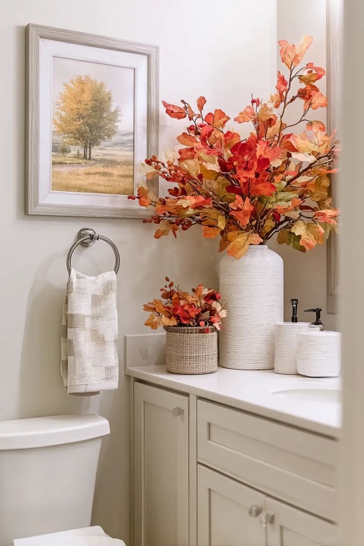 25 Cozy Fall Bathroom Decor Ideas to Refresh Your Space 88 25 Cozy Fall Bathroom Decor Ideas to Refresh Your Space 85941565b5793210935ba25a92cccb56 Fall Bathroom Decor Ideas