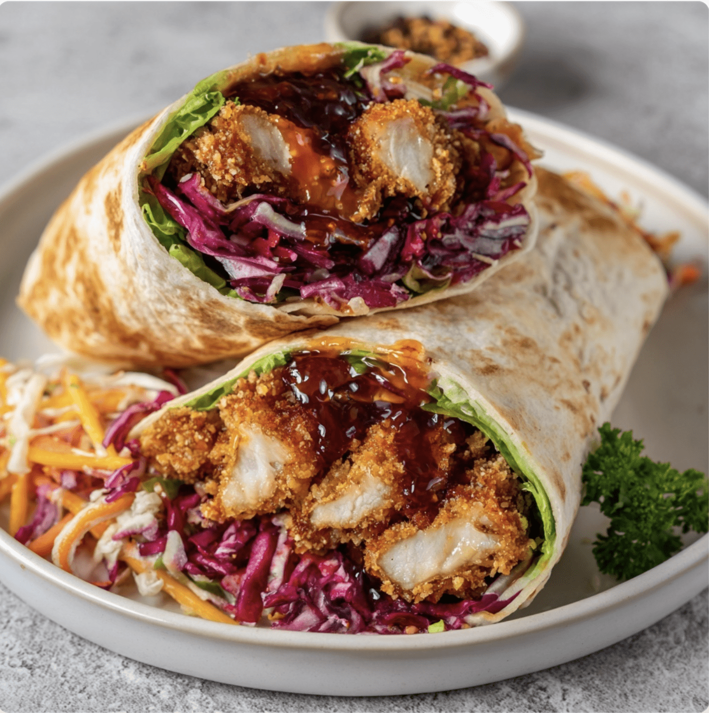 Crispy Hot Honey Chicken Wrap2 Hot Honey Chicken Wrap