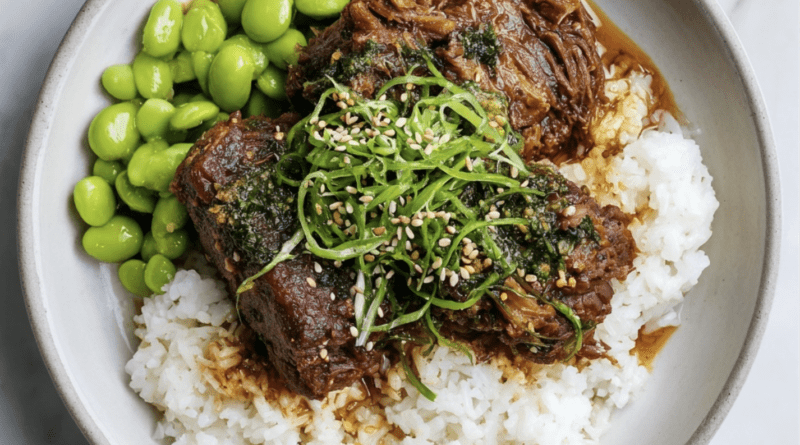 Miso Ginger Chuck Roast Rice Bowl