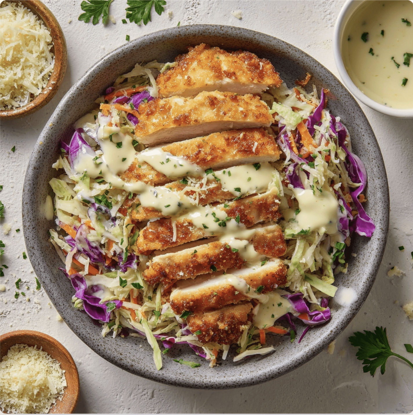 Parmesan Ranch Chicken Slaw Bowl2 Parmesan Ranch Chicken Slaw Bowl