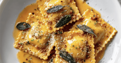 Pumpkin Ravioli with Sage Brown Butter