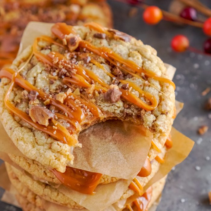 Salted Caramel Toffee Cookies Fall Cookie Recipes
