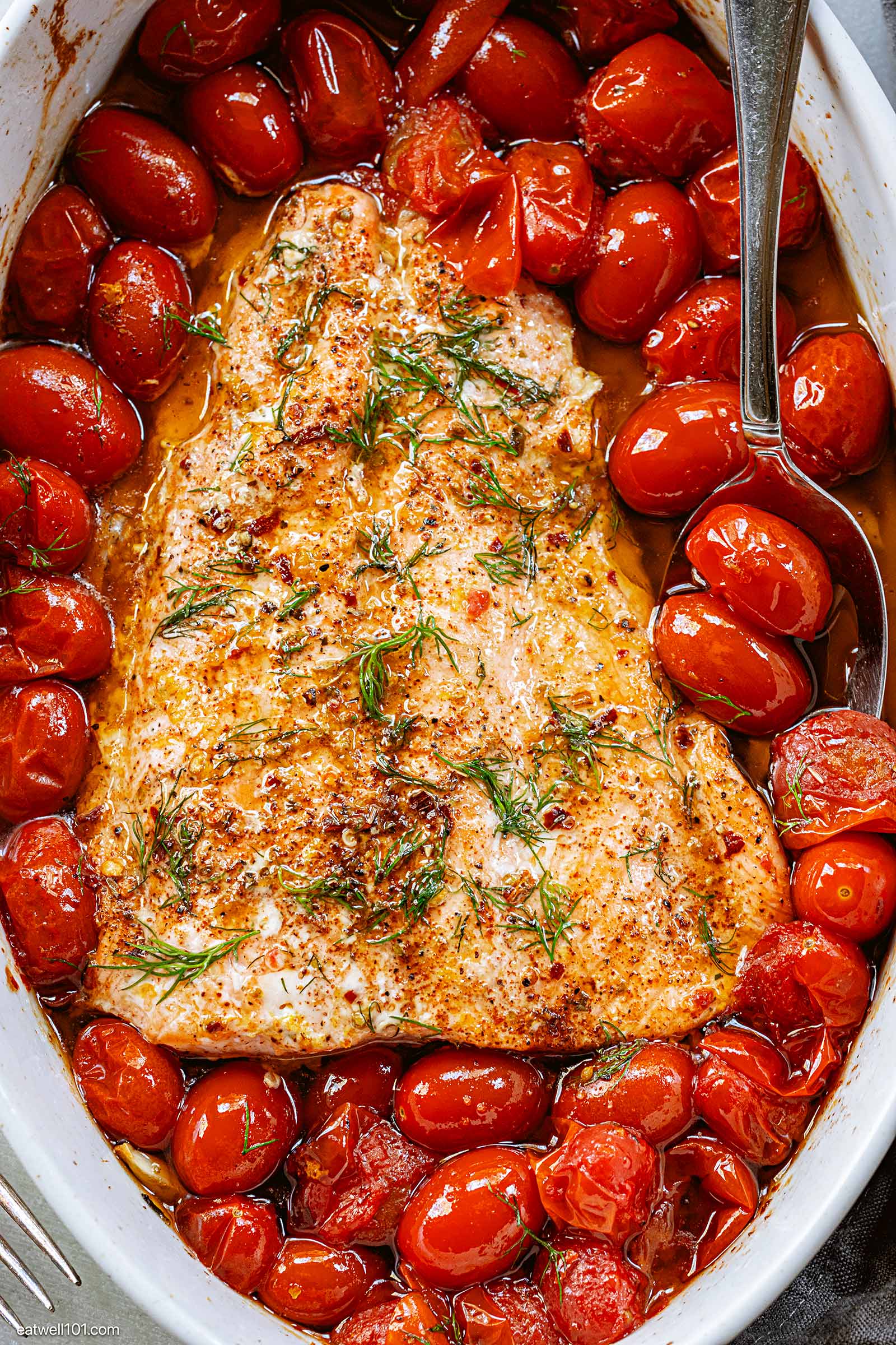 baked salmon and tomatoes Fall Dinner Recipes