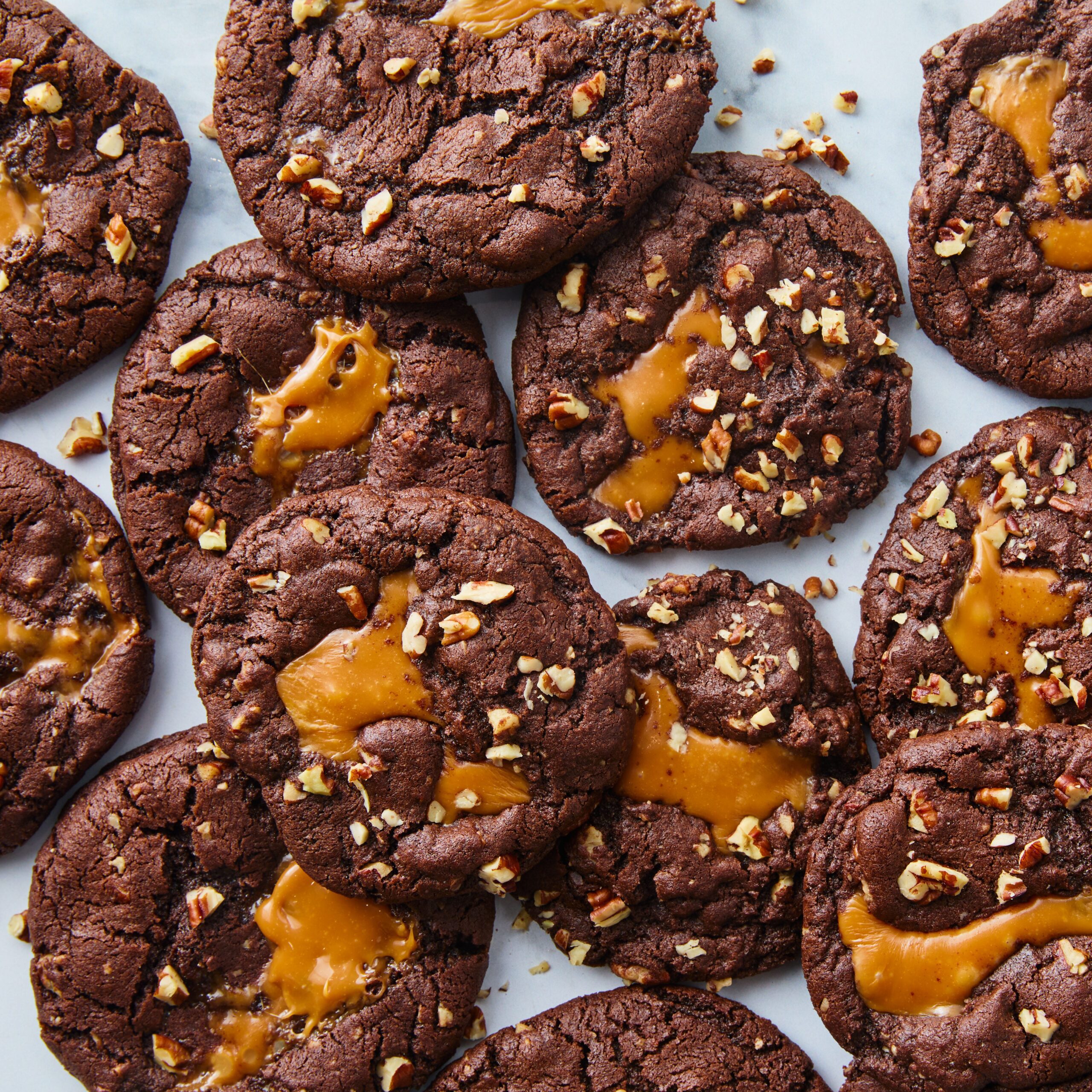 chocolate turtle cookies third 6740fe1644380 scaled Fall Cookie Recipes