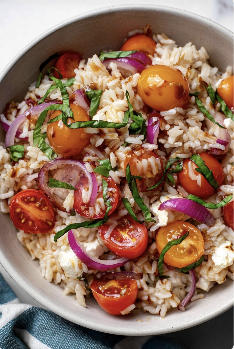 Balsamic Caprese Rice Salad2 Balsamic Caprese Rice Salad