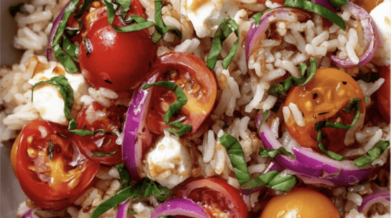 Balsamic Caprese Rice Salad