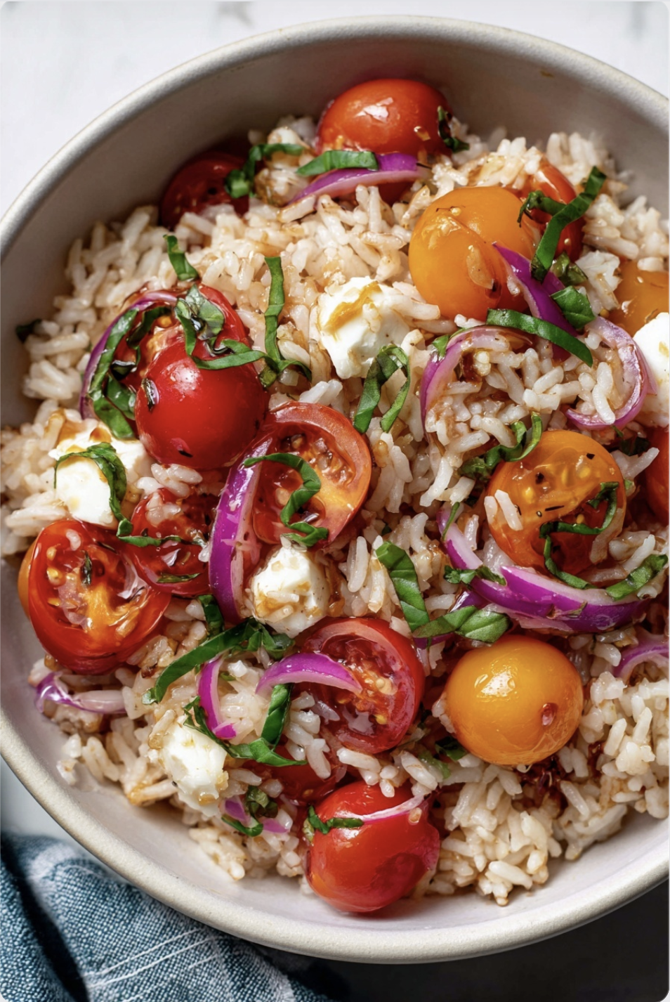 Balsamic Caprese Rice Salad3 Balsamic Caprese Rice Salad