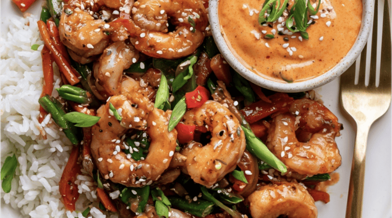 Bang Bang Shrimp Stir Fry with Rice