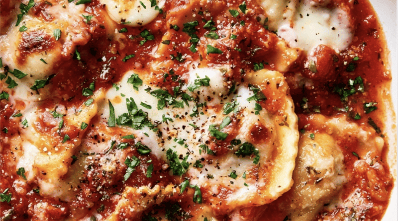 Cheesy Baked Ravioli