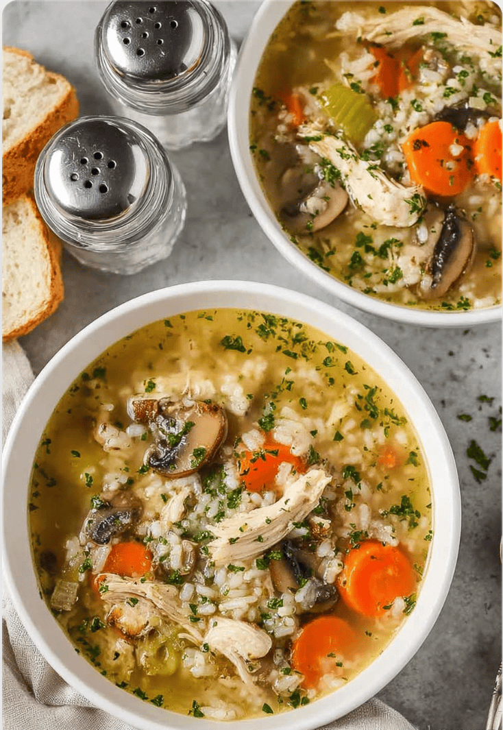 Chicken Mushroom Rice Soup 5 Chicken Mushroom Rice Soup Chicken Mushroom Rice Soup1 e1783257594642 Chicken Mushroom Rice Soup