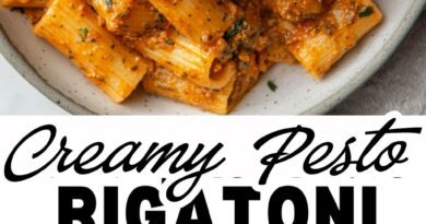 Creamy Pesto Rigatoni