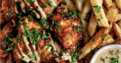 Crispy Hot Honey Chicken and Fries