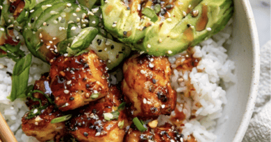 Crispy Hot Honey Halloumi Rice Bowl