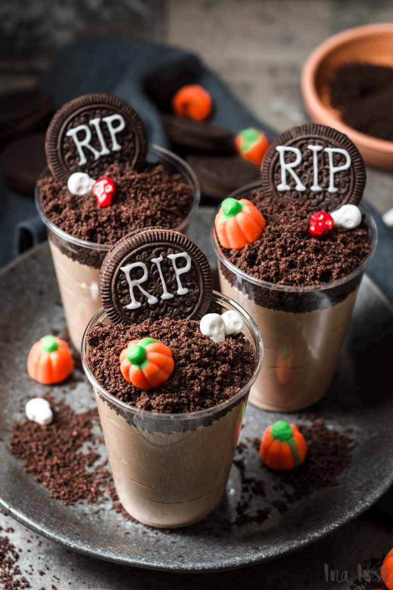 Halloween Dessert Mousse Grabstein 3 Spooky Treat Ideas
