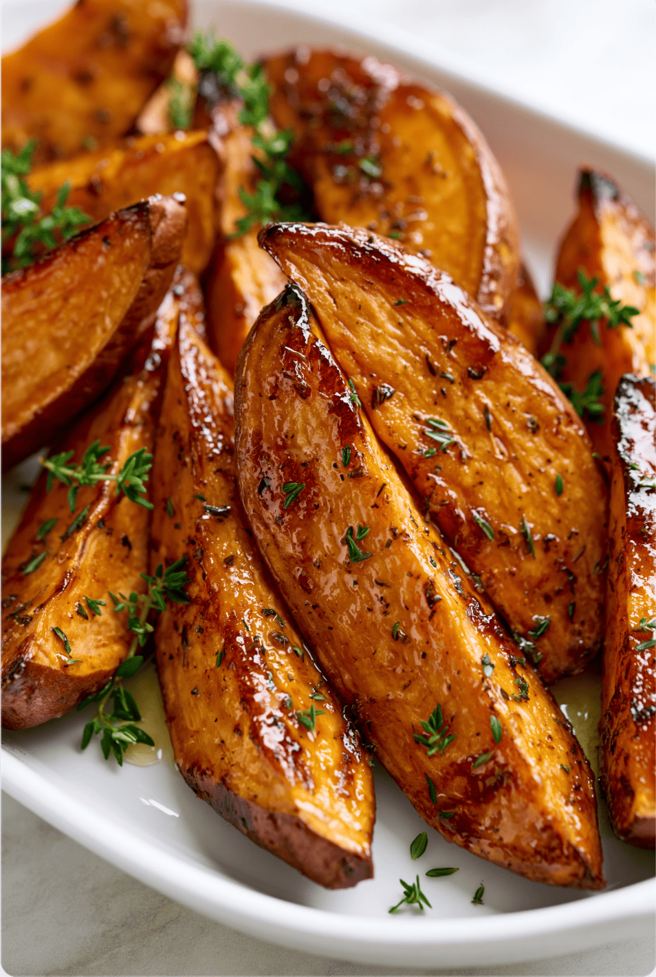 Honey Butter Roasted Sweet Potato WeHoney Butter Roasted Sweet Potato WedgeHoney Butter Roasted Sweet Potato Wedgessdges1 Honey Butter Roasted Sweet Potato Wedges