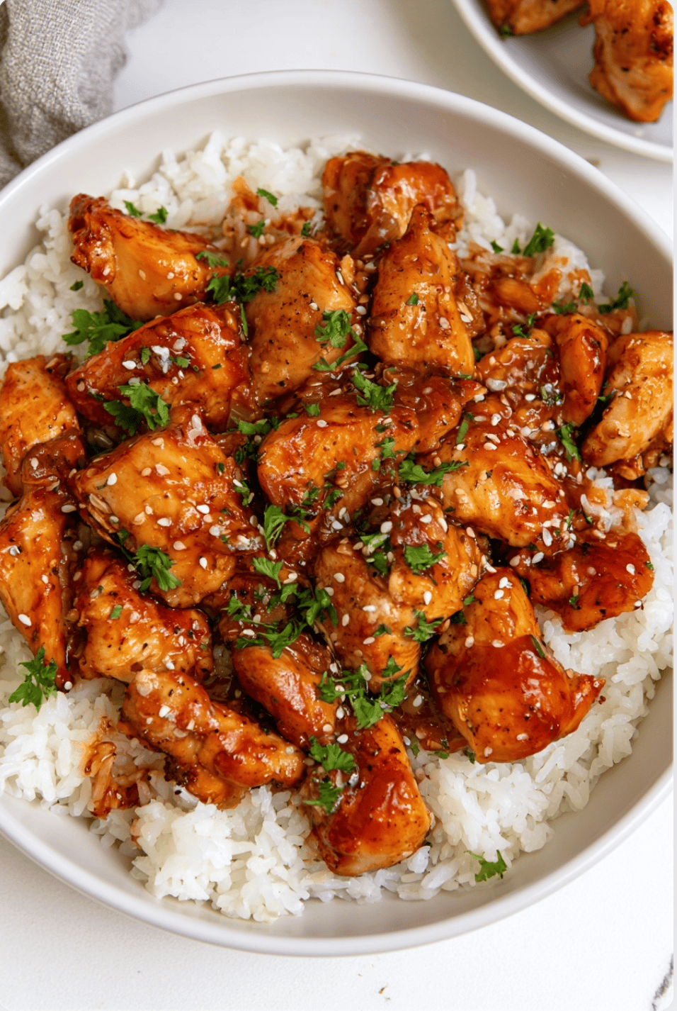 Honey Garlic Chicken and Rice2 Honey Garlic Chicken