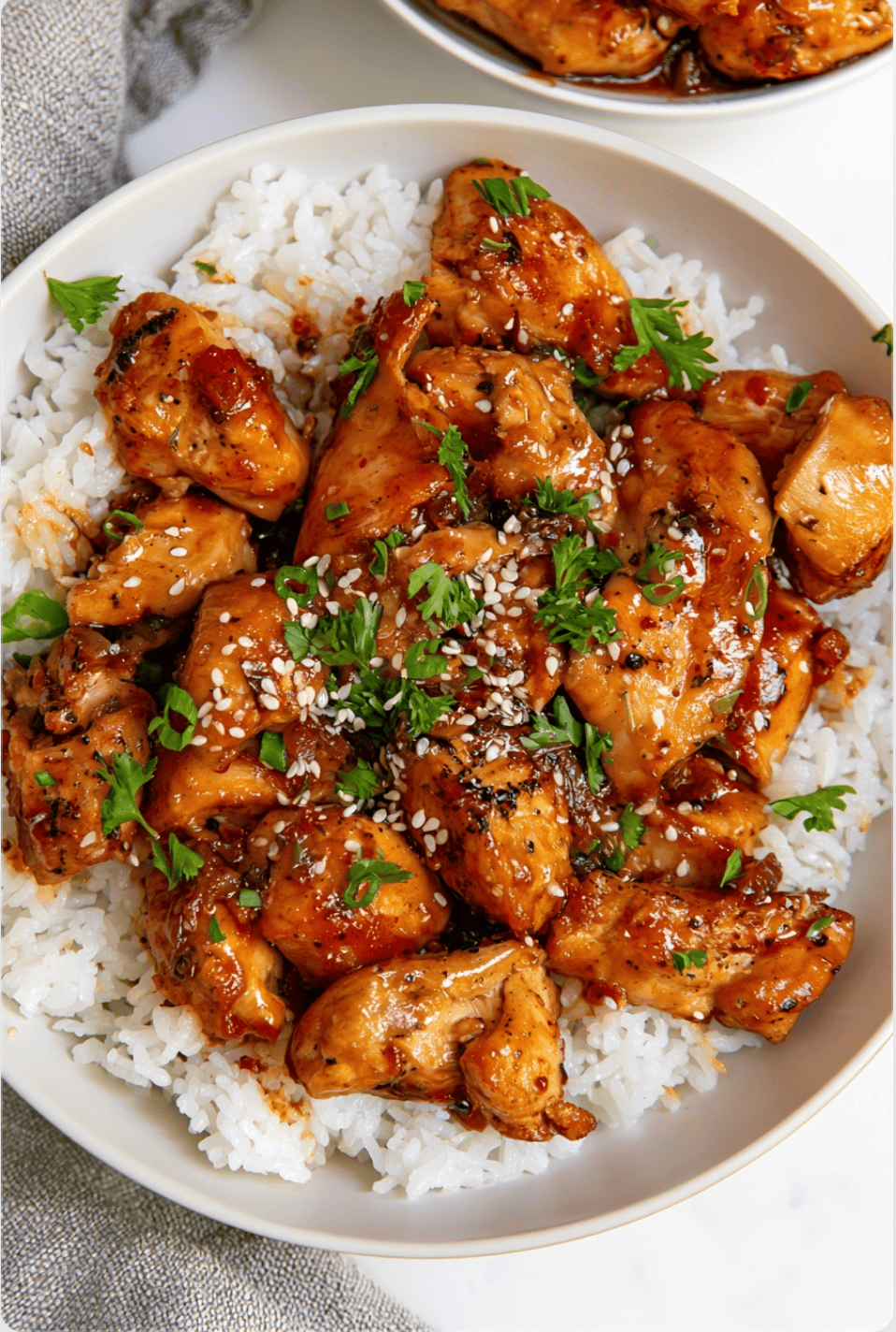 Honey Garlic Chicken and Rice3 Honey Garlic Chicken