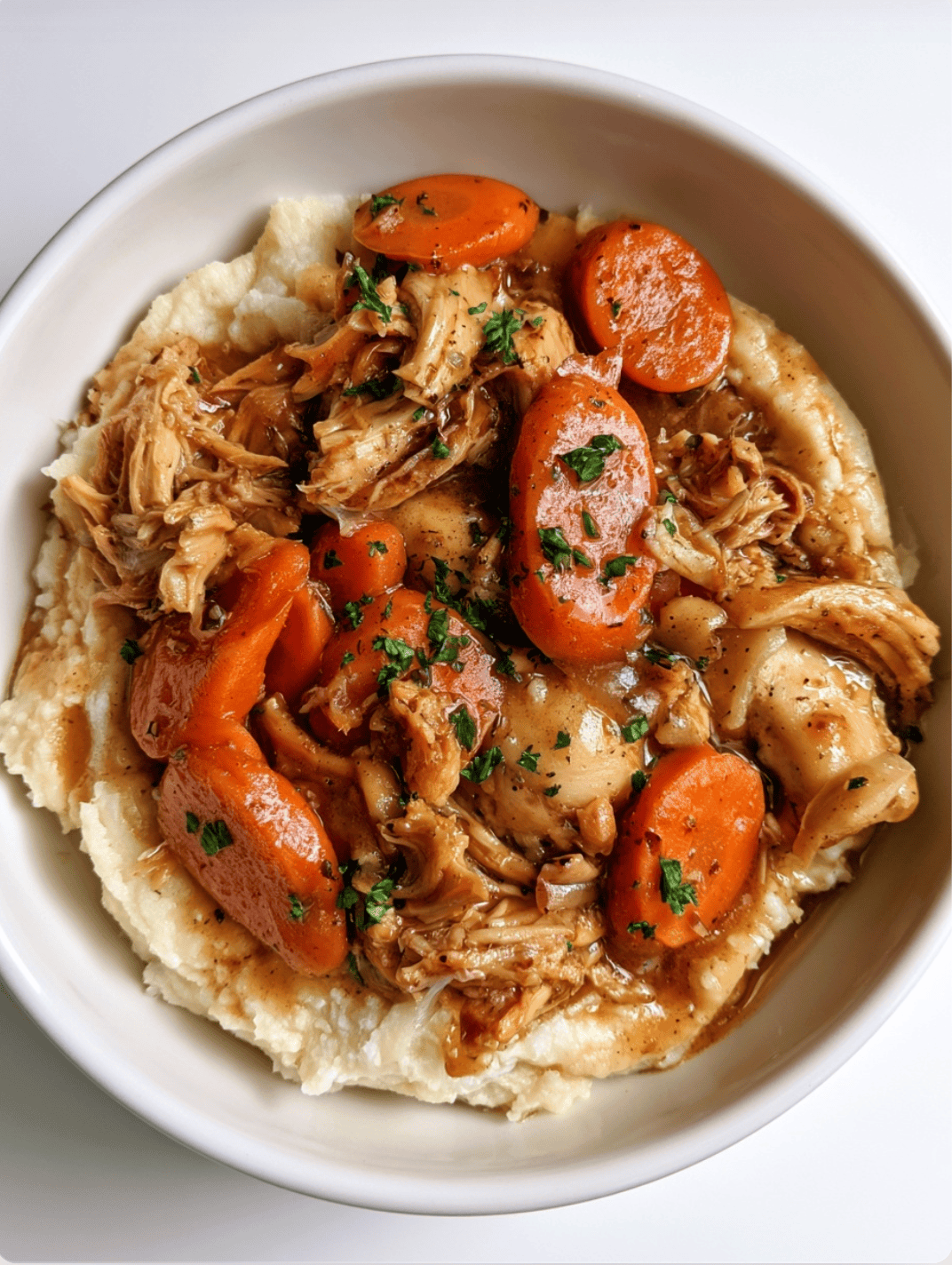 Pulled Chicken and Gravy with Creamy Mash2 Pulled Chicken and Gravy with Creamy Mash