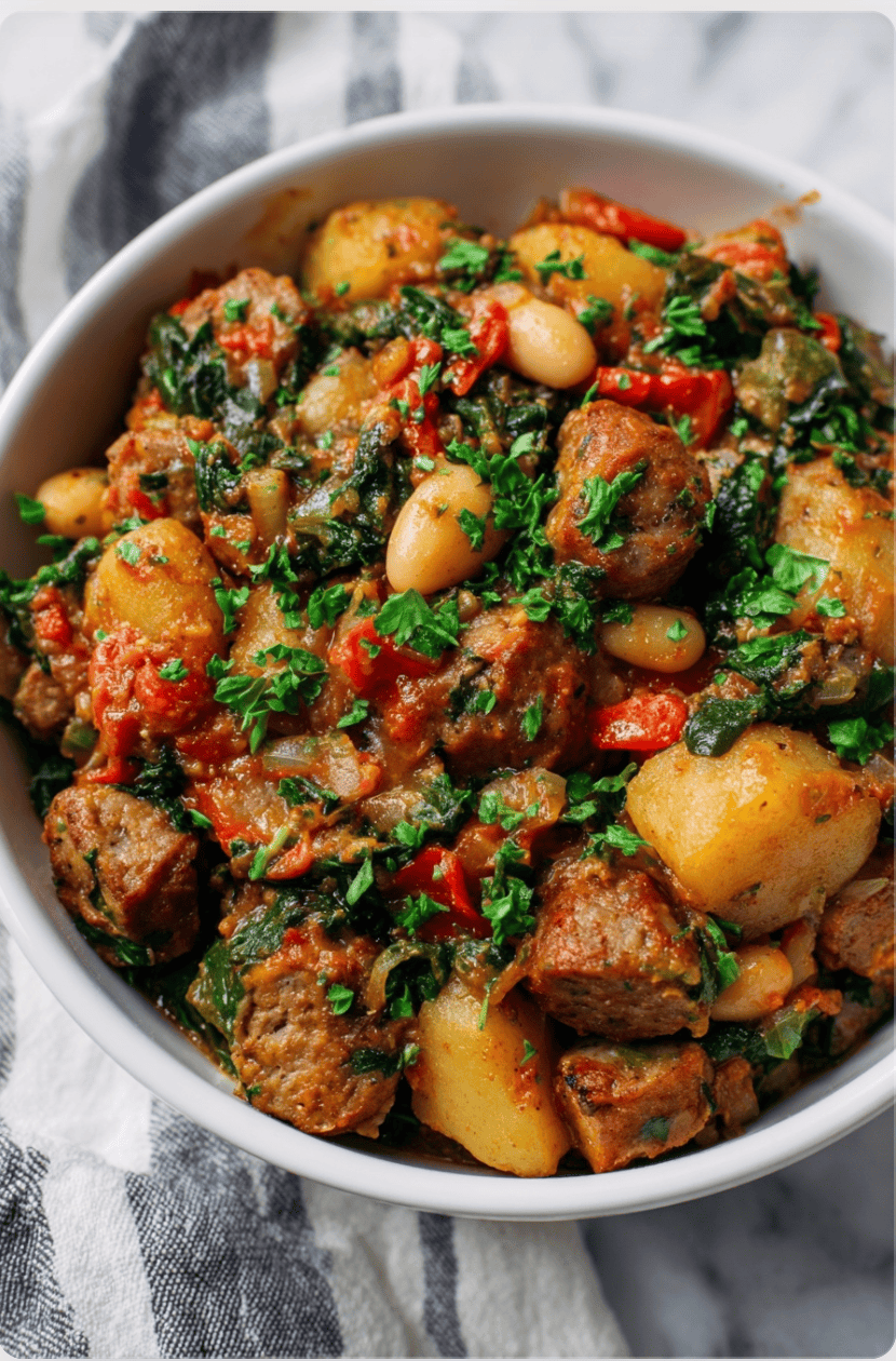 Chopped Sausage Casserole